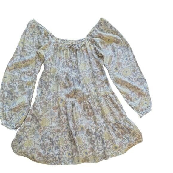 Roller Rabbit Women’s Pastel Floral Tiered Long Sleeve Dress Size XS Cottagecore - Picture 9 of 16